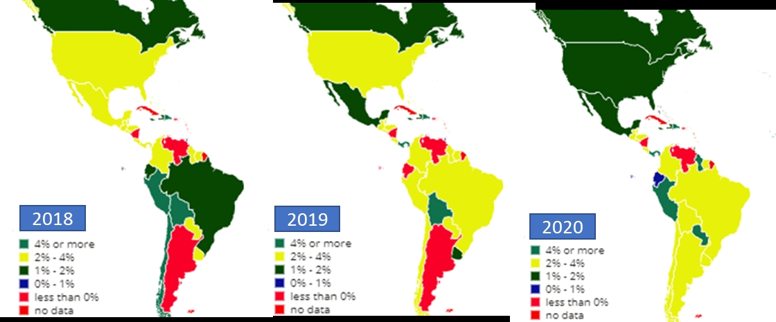 Figura 2.: Mapa GDP región América(fuente IMF data mapper))